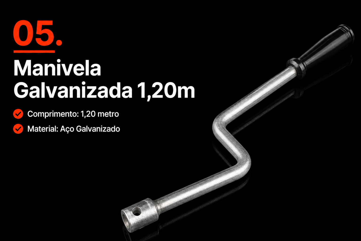 Manivela Galvanizada 1,20m