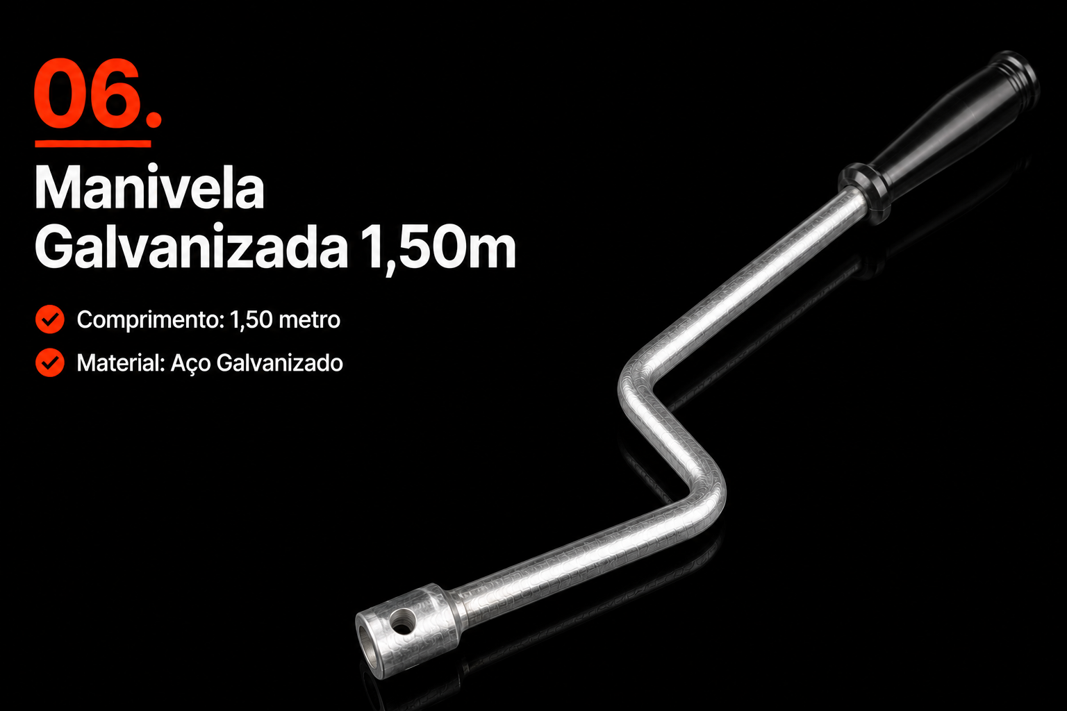 Manivela Galvanizada 1,50m